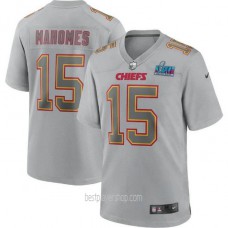 Youth Patrick Mahomes Kansas City Chiefs #15 Authentic Gray Super Bowl Lvii Atmosphere Fashion Jersey Bestplayer